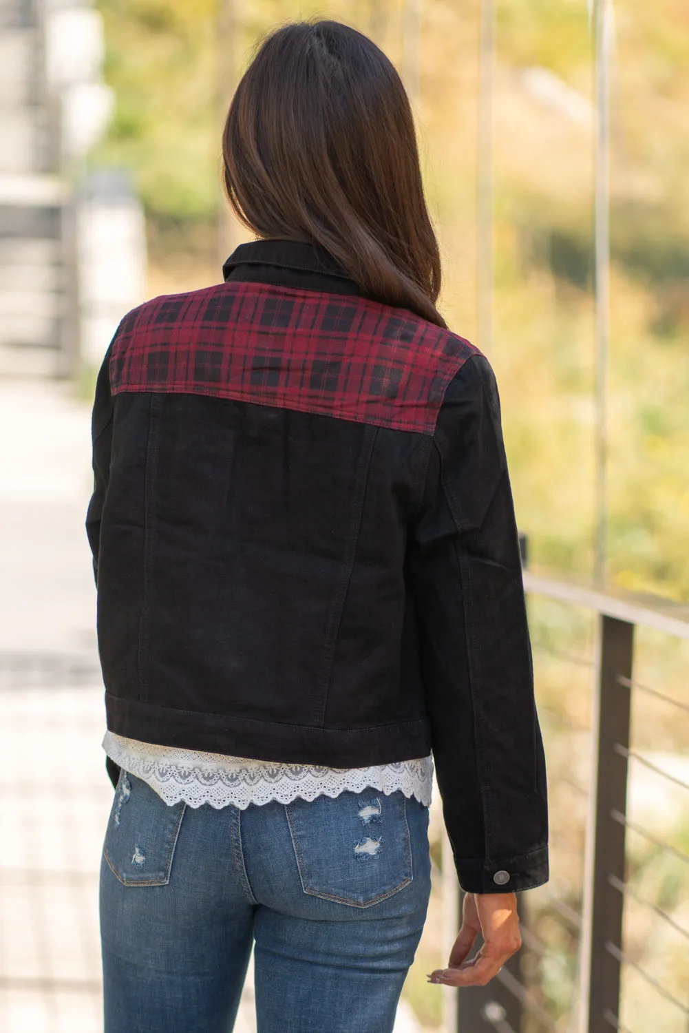 Aspen Buffalo Plaid Denim Jacket