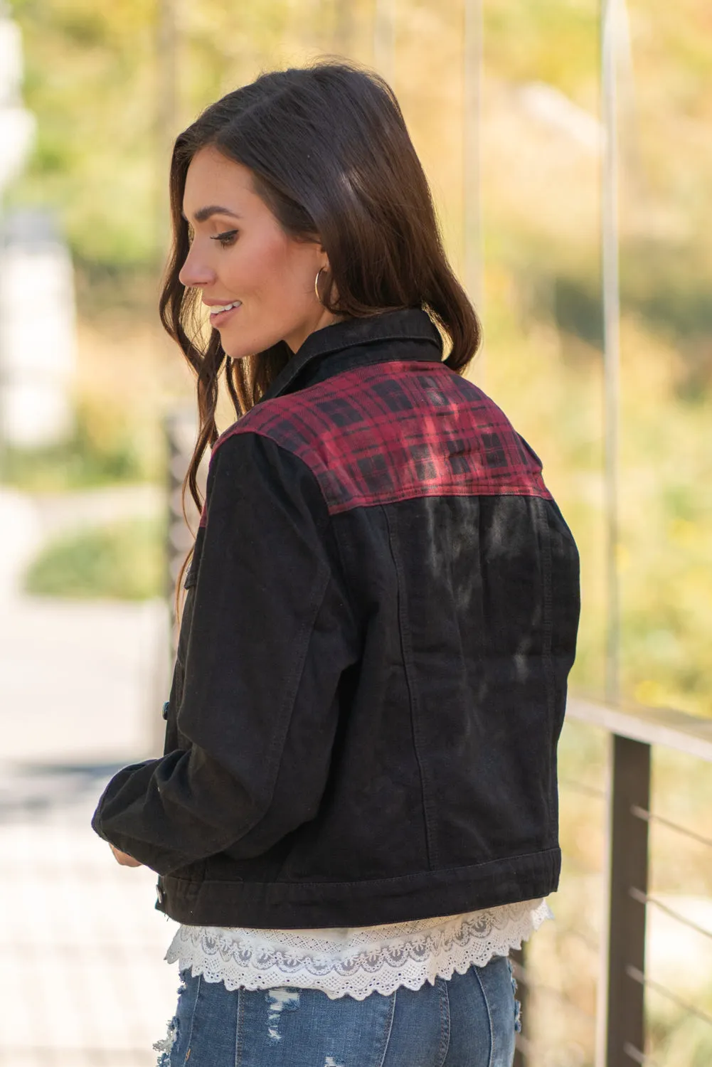 Aspen Buffalo Plaid Denim Jacket