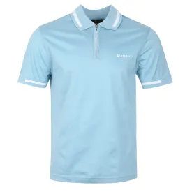 Belstaff Graph Zip Polo Shirt in Skyline Blue