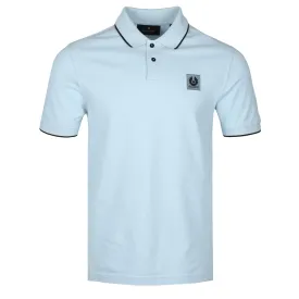 Belstaff Tipped Polo Shirt in Sky Blue