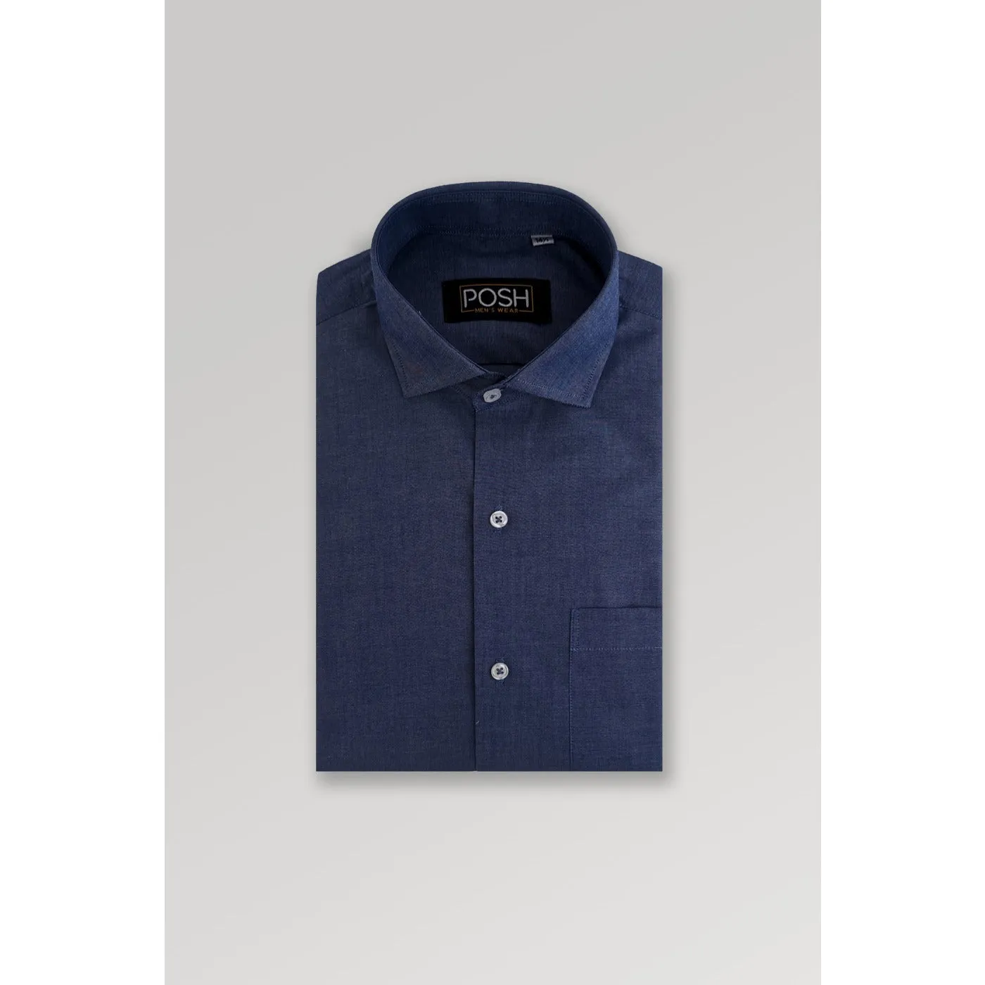 Blue Textured Slim Fit Shirt
