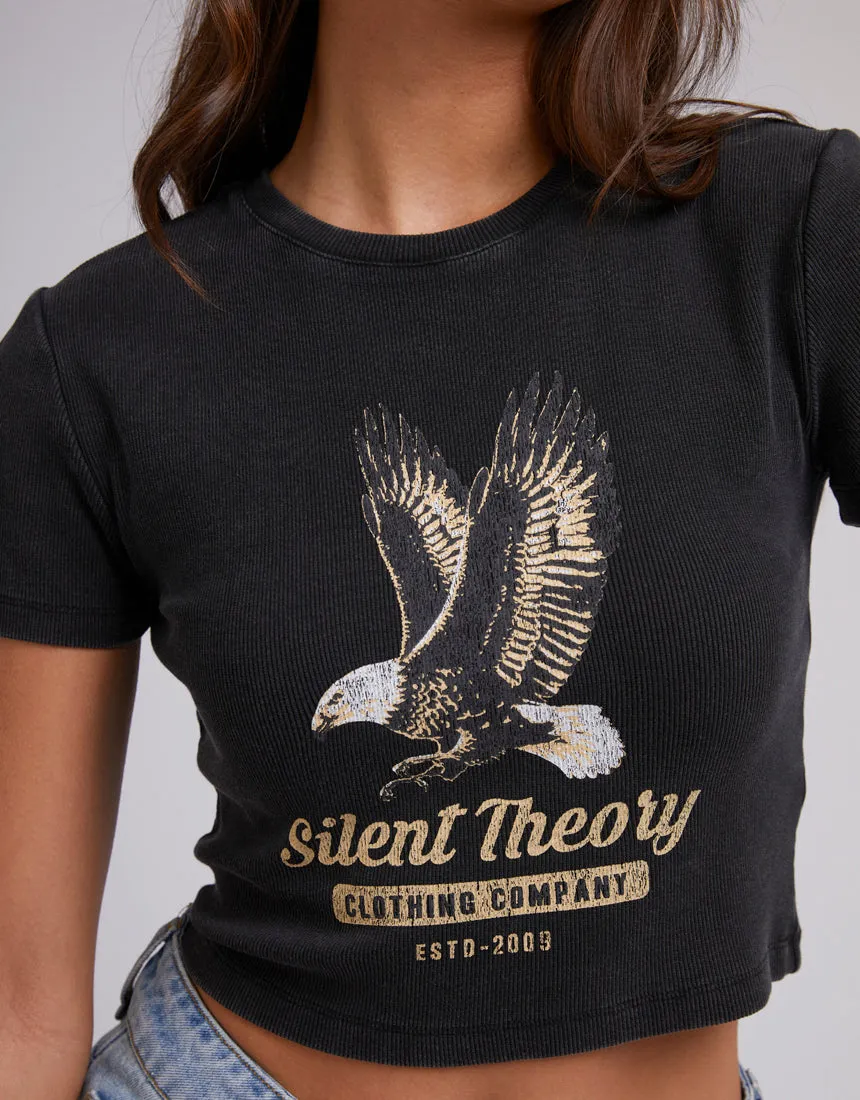 Born To Fly Baby Tee Washed Black