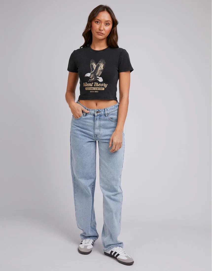 Born To Fly Baby Tee Washed Black