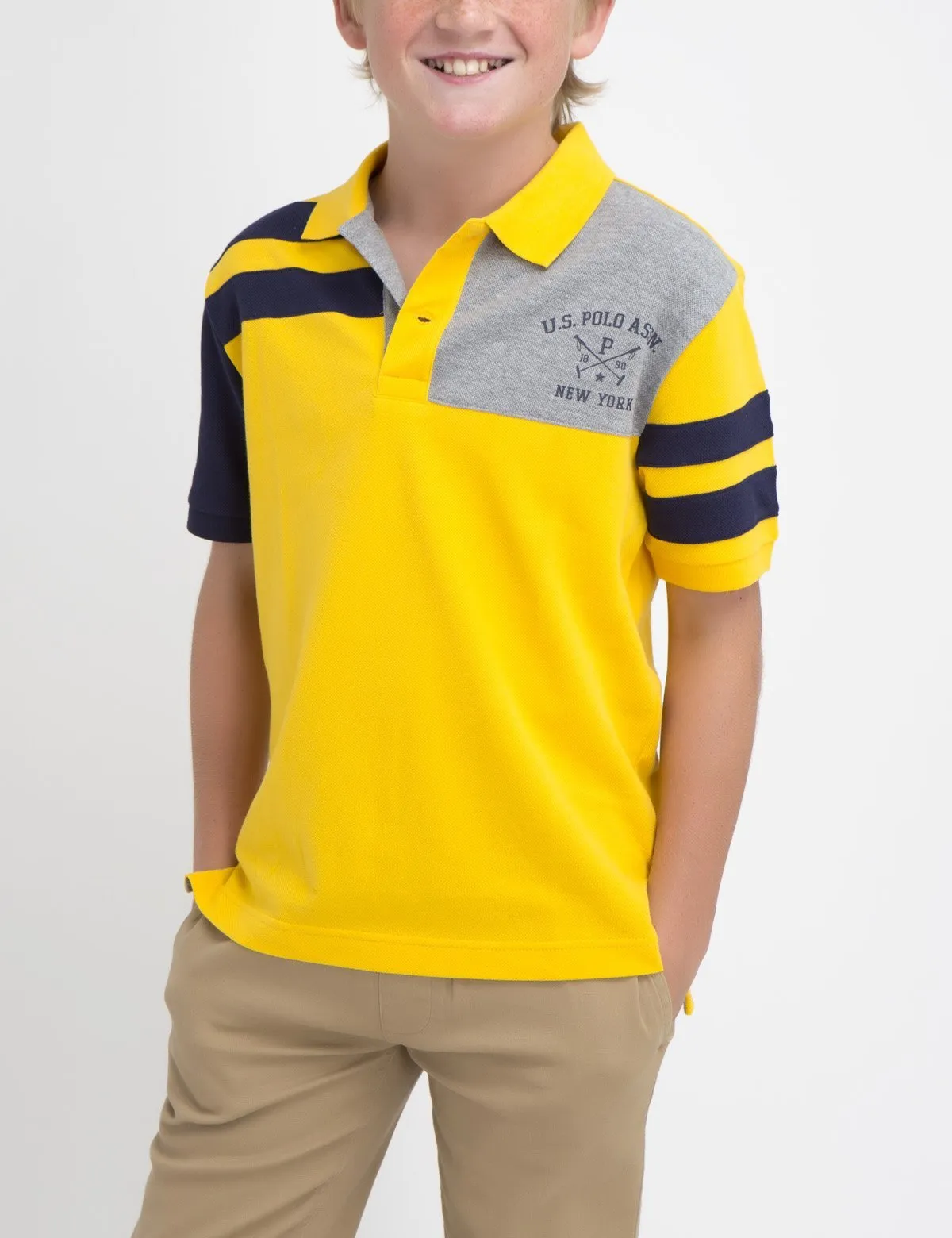 BOYS COLORBLOCK POLO SHIRT