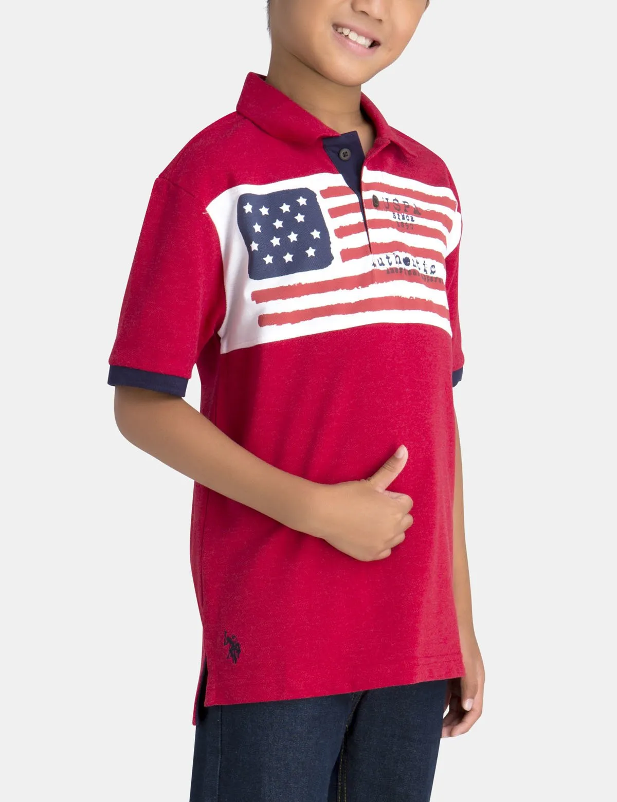 BOYS FLAG POLO SHIRT