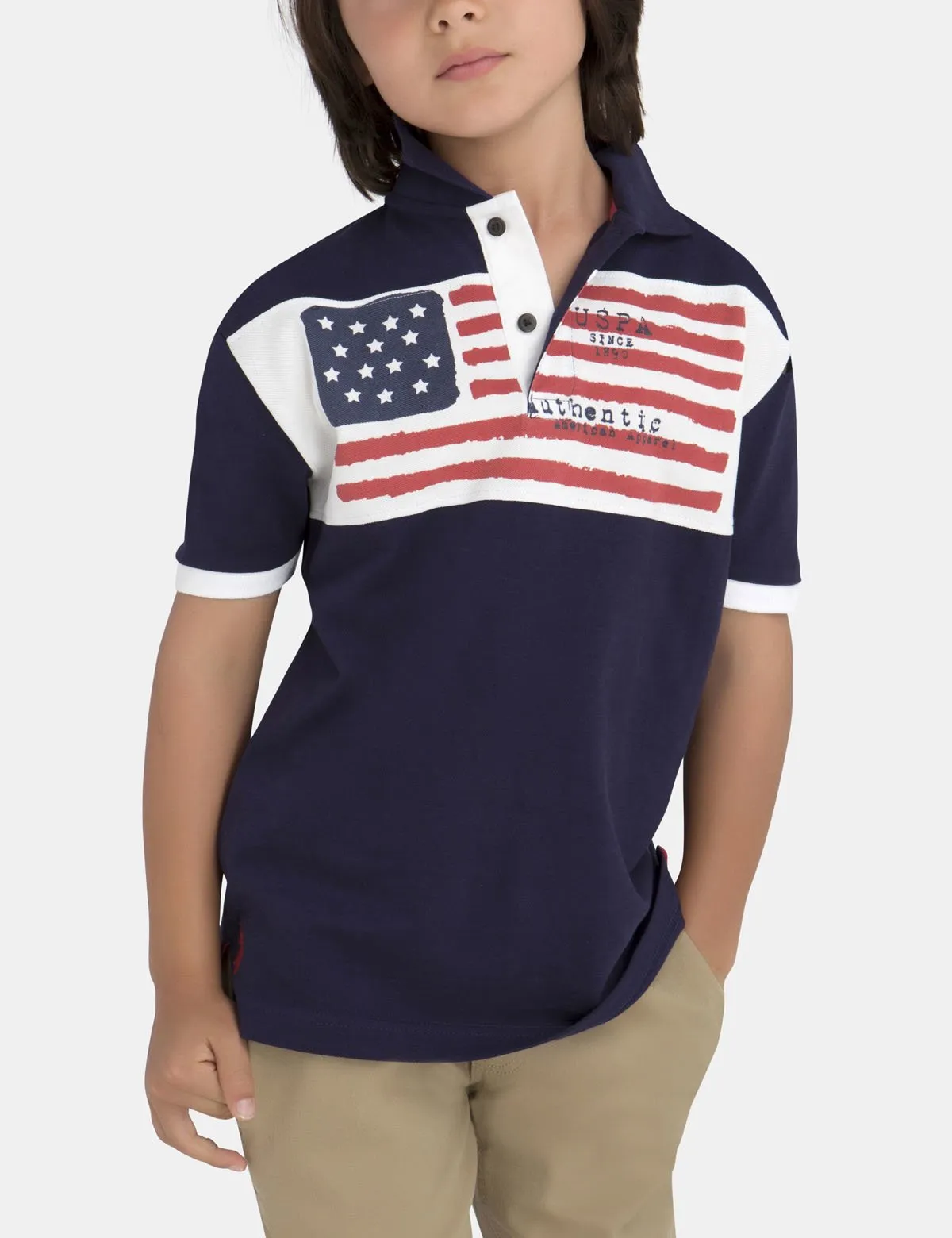 BOYS FLAG POLO SHIRT
