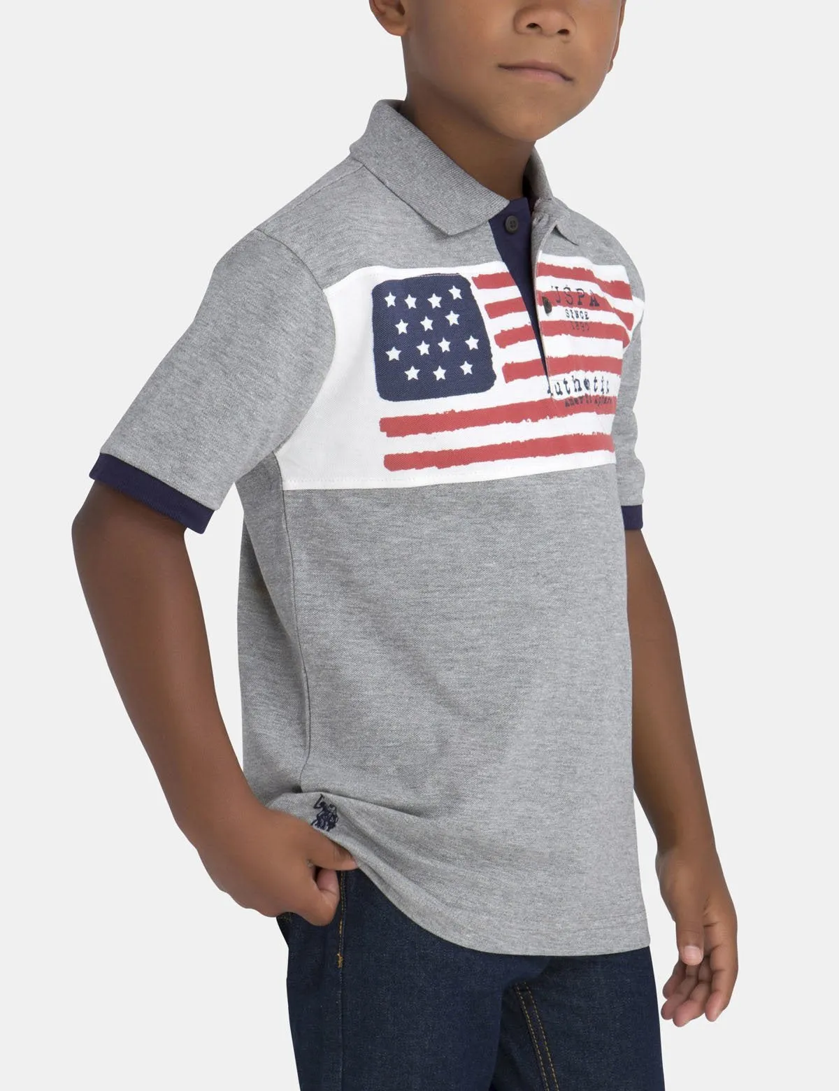 BOYS FLAG POLO SHIRT