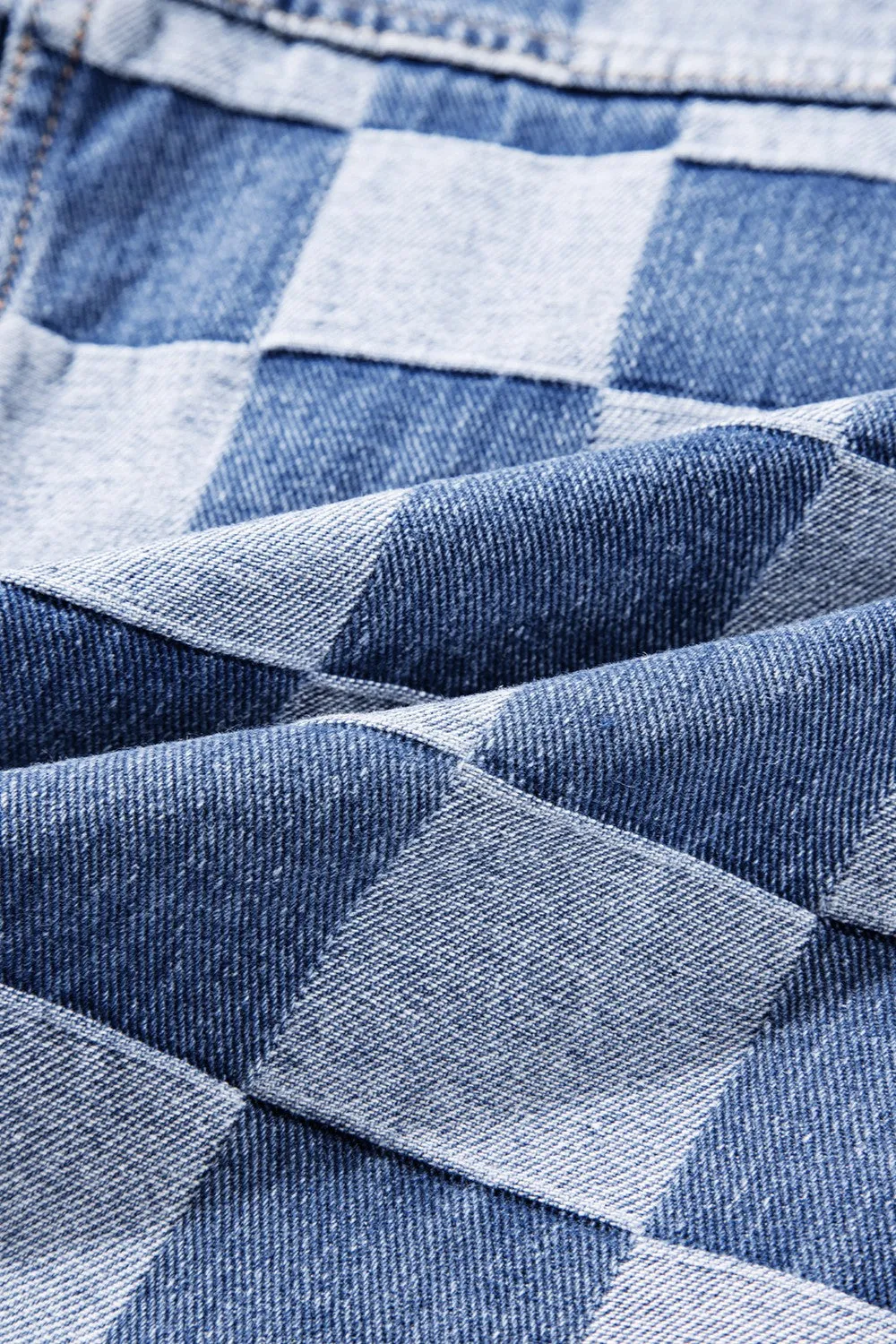 Checkered Denim Jacket