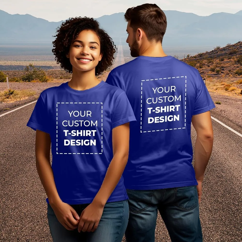 Custom Personalized Cotton T Shirt with Text Image Logo for Men Women Unisex Add Front Back Design Adult Gift T-Shirt