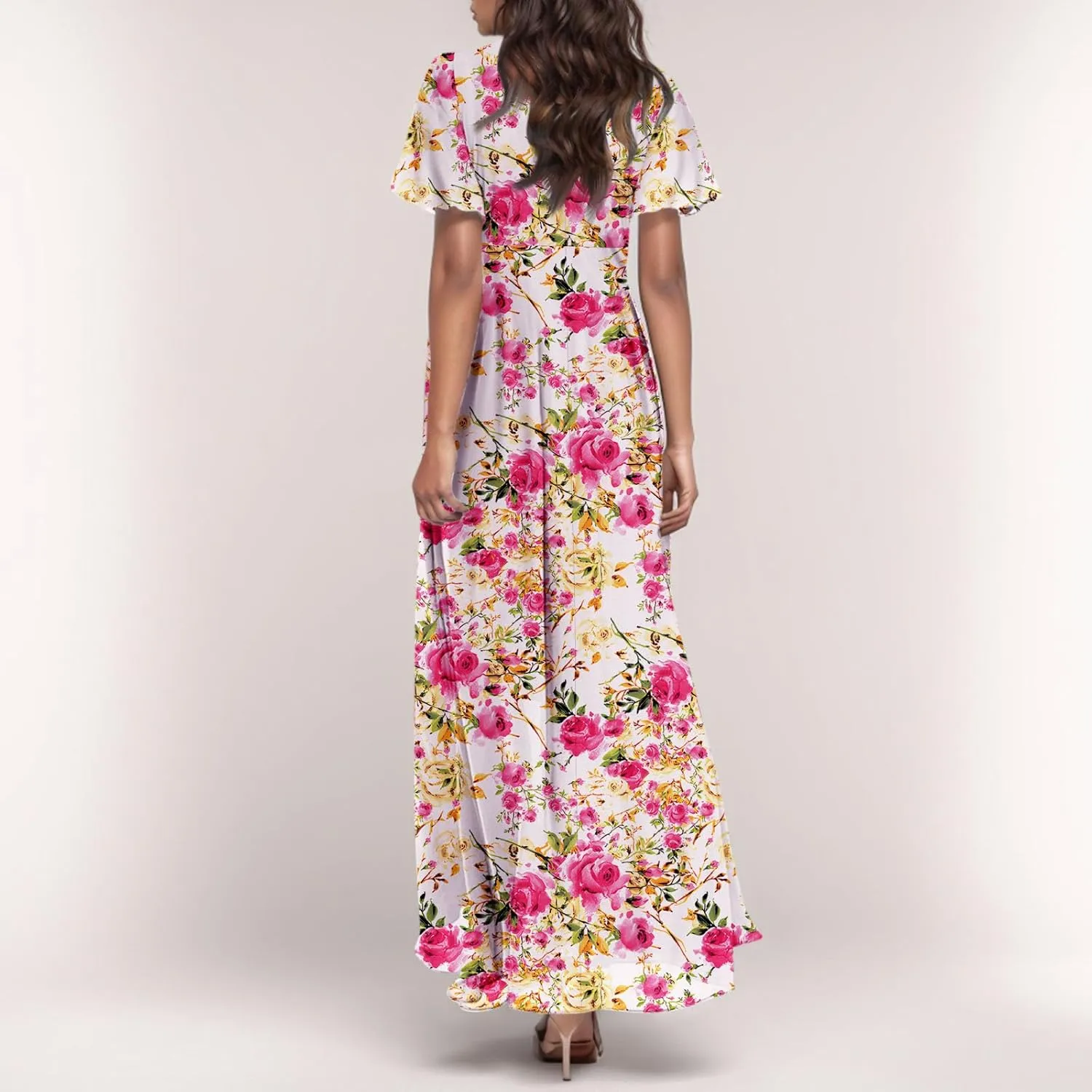 Easter Dress for Women Swing Flowy Ruffle Hem Swing Womens Dresses Chiffon Dress Summer Dresses