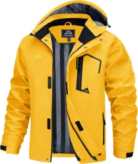 MAGCOMSEN Men's Lightweight Windbreaker Rain Jacket Raincoat with Detachable Hood for Hiking Fishing Activewear