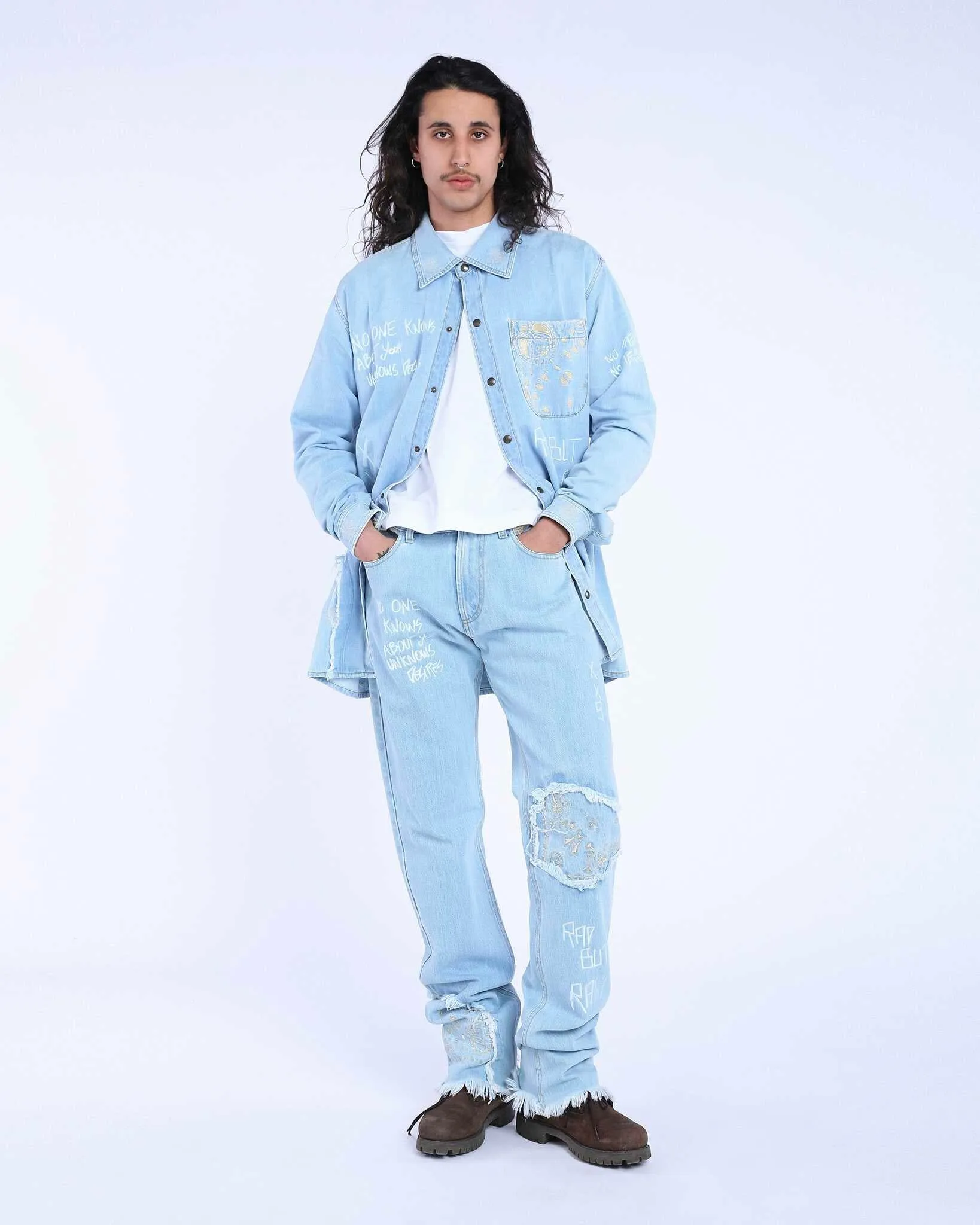 Shirt Over Denim Embroidered