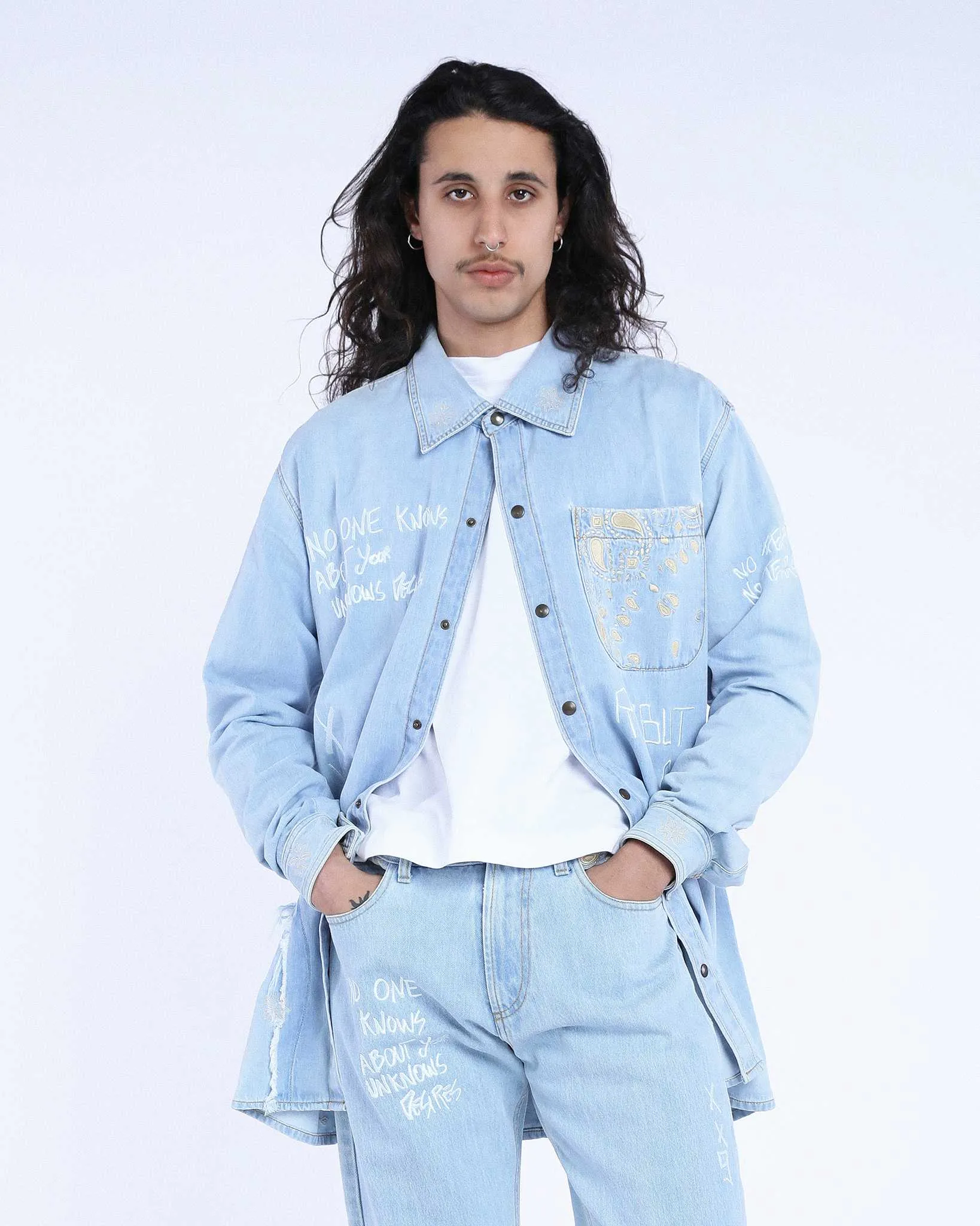 Shirt Over Denim Embroidered