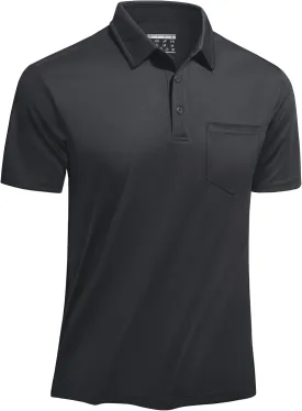 TACVASEN Mens Polo Shirt Short Sleeve Golf Shirt with Pocket Quick Dry Collared Lightweight Polo for Men Casual Work