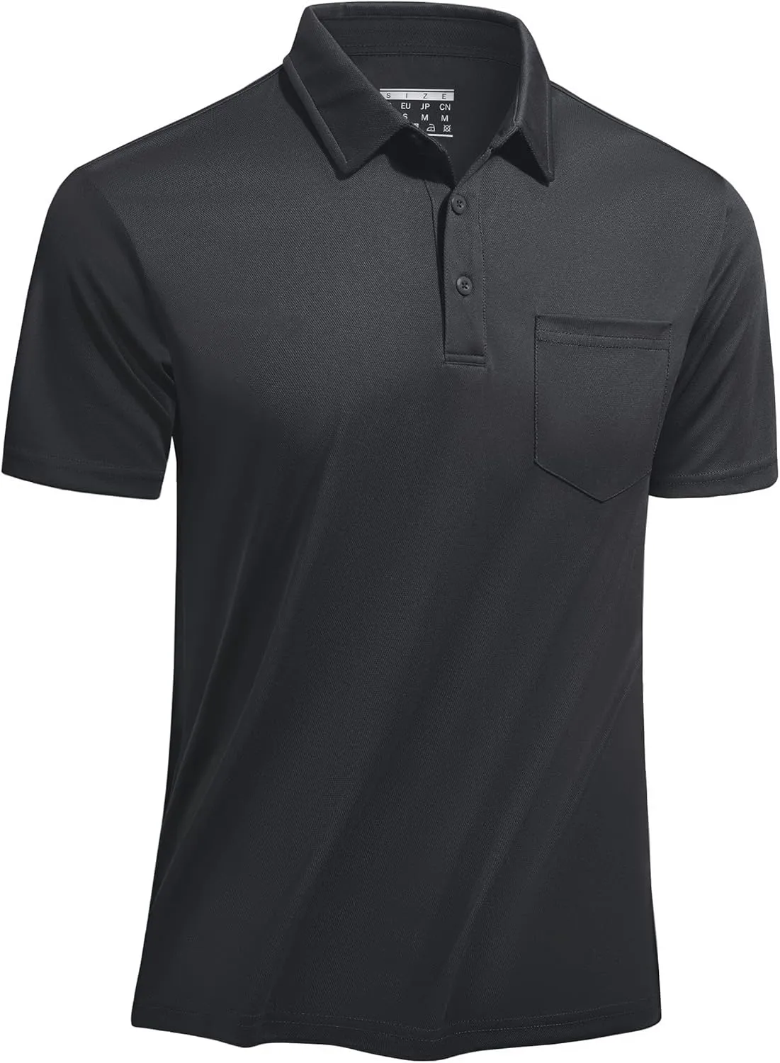 TACVASEN Mens Polo Shirt Short Sleeve Golf Shirt with Pocket Quick Dry Collared Lightweight Polo for Men Casual Work