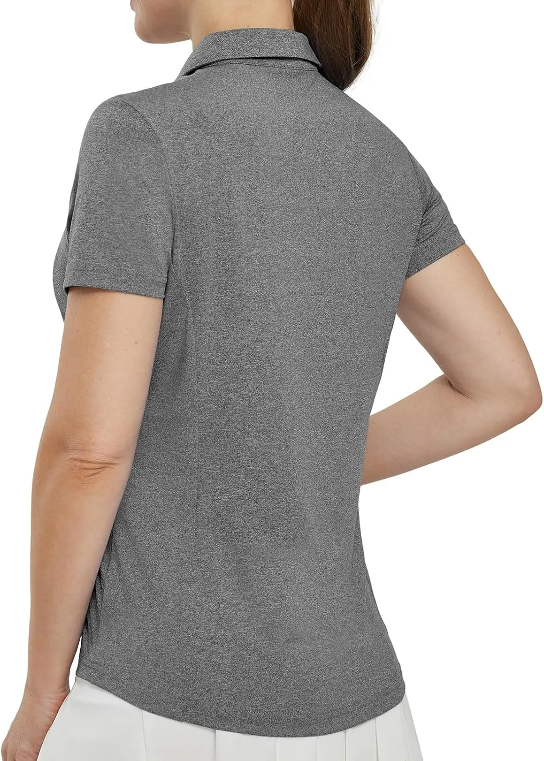 TBMPOY Women's Polo Shirts Short Sleeve V-Neck Golf Tennis Shirts Quick Dry UPF 50  Sun Protection Collared Shirt