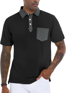 V VALANCH Polo Shirt for Men Short Sleeve Golf Polo Moisture Wicking Collared Tennis T Shirt