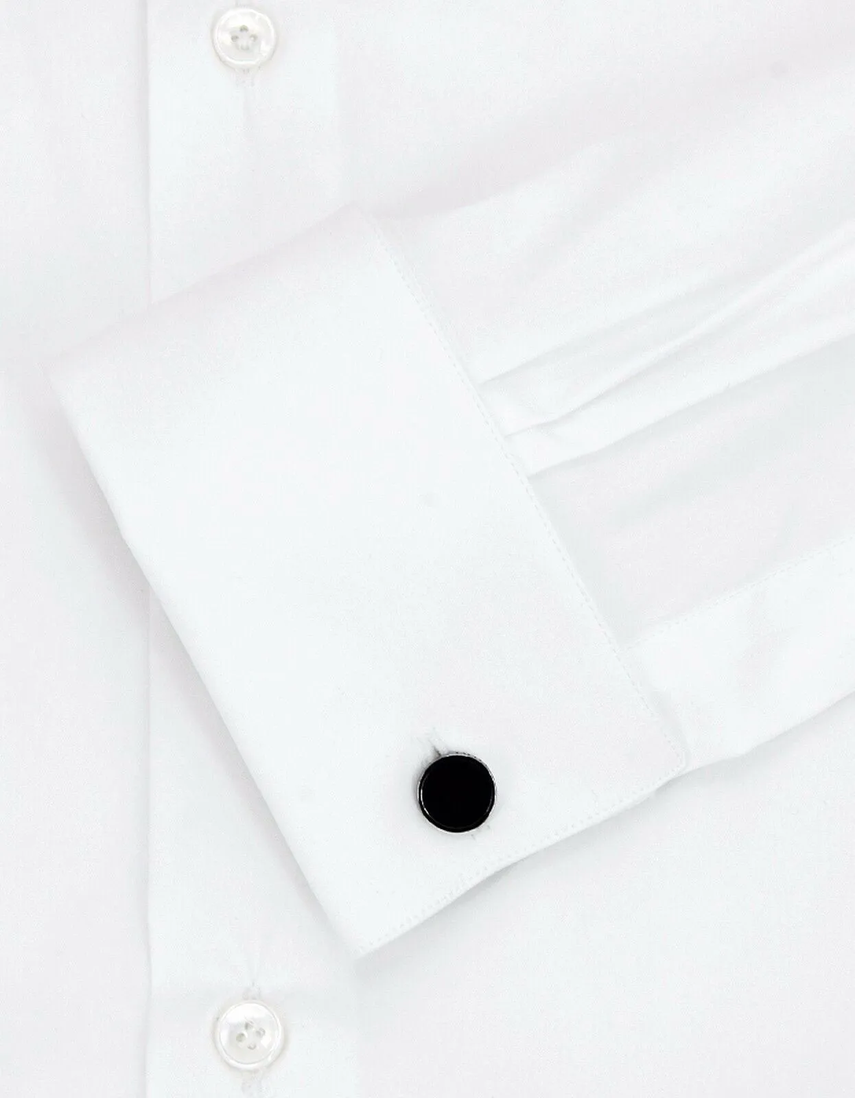 White Fitted Cufflink Shirt