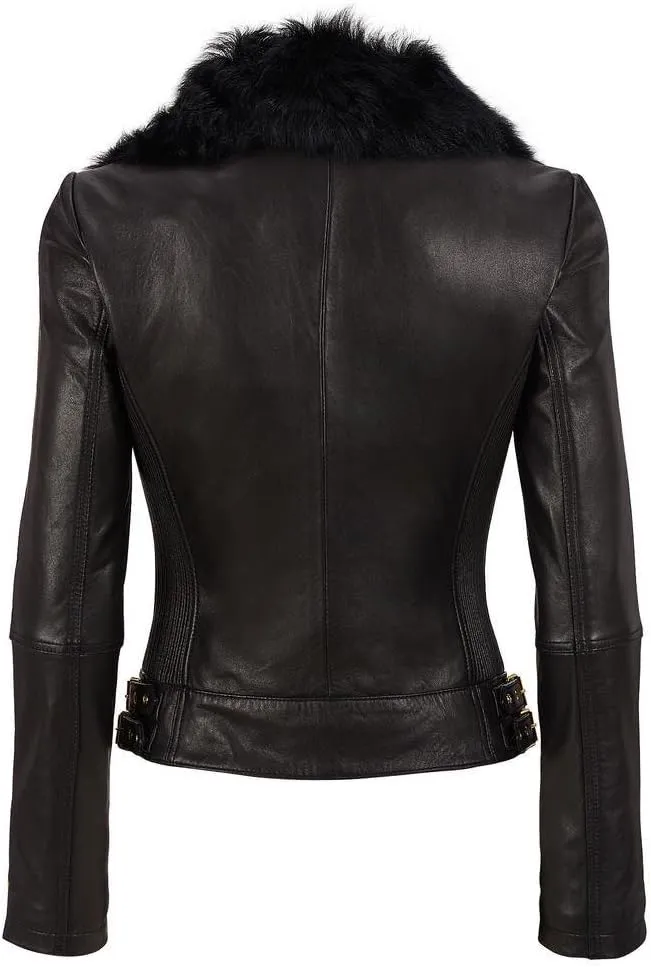 Women's Lambskin Leather Jacket Slim fit Biker Jacket TW032