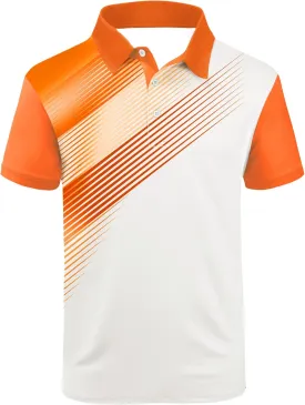 ZITY Mens Golf Shirt Short Sleeve Sport Moisture Wicking Performance Print Golf Polo Shirts for Men Collared Casual T-Shirt